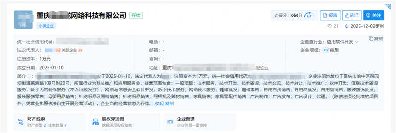 重庆**年网络科技公司